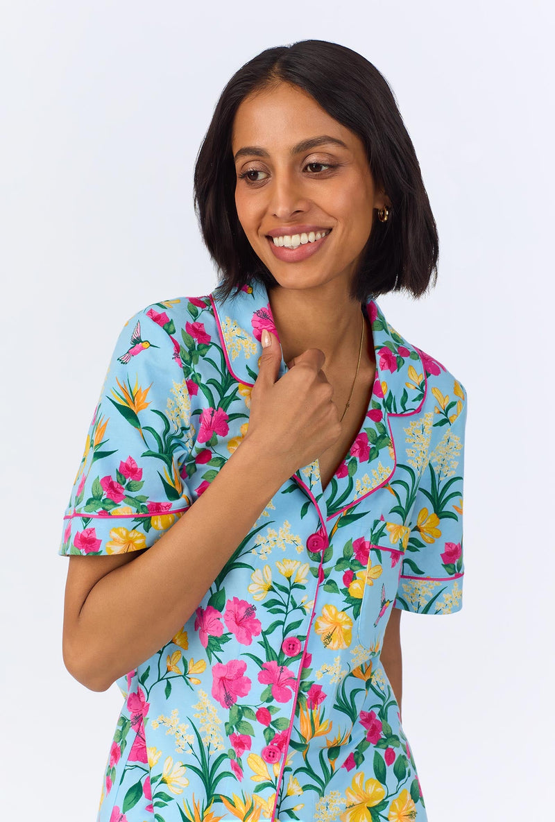 Tropical Paradise Short Sleeve Classic Stretch Jersey Cropped PJ Set