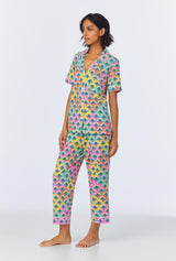 Camilla Short Sleeve Classic Stretch Jersey Cropped PJ Set