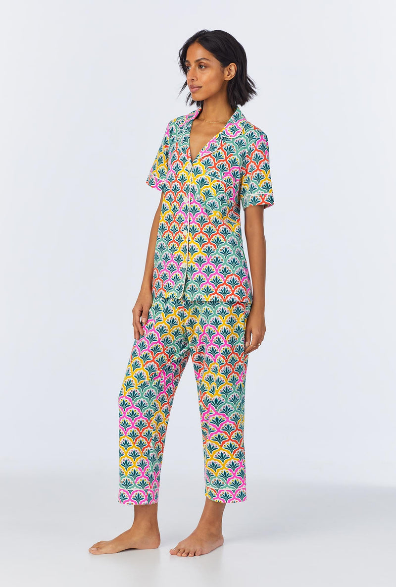 Camilla Short Sleeve Classic Stretch Jersey Cropped PJ Set