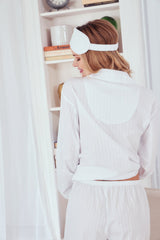 White 3D Stripe Sleep Mask