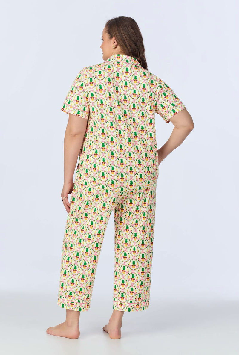 Pinacoolada Short Sleeve Classic Stretch Jersey Cropped PJ Set