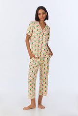 Pinacoolada Short Sleeve Classic Stretch Jersey Cropped PJ Set