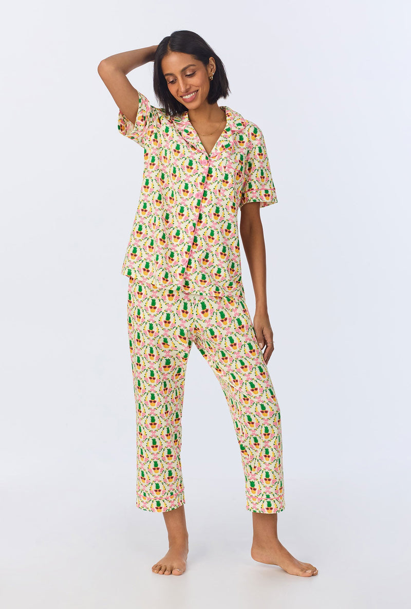 Pinacoolada Short Sleeve Classic Stretch Jersey Cropped PJ Set