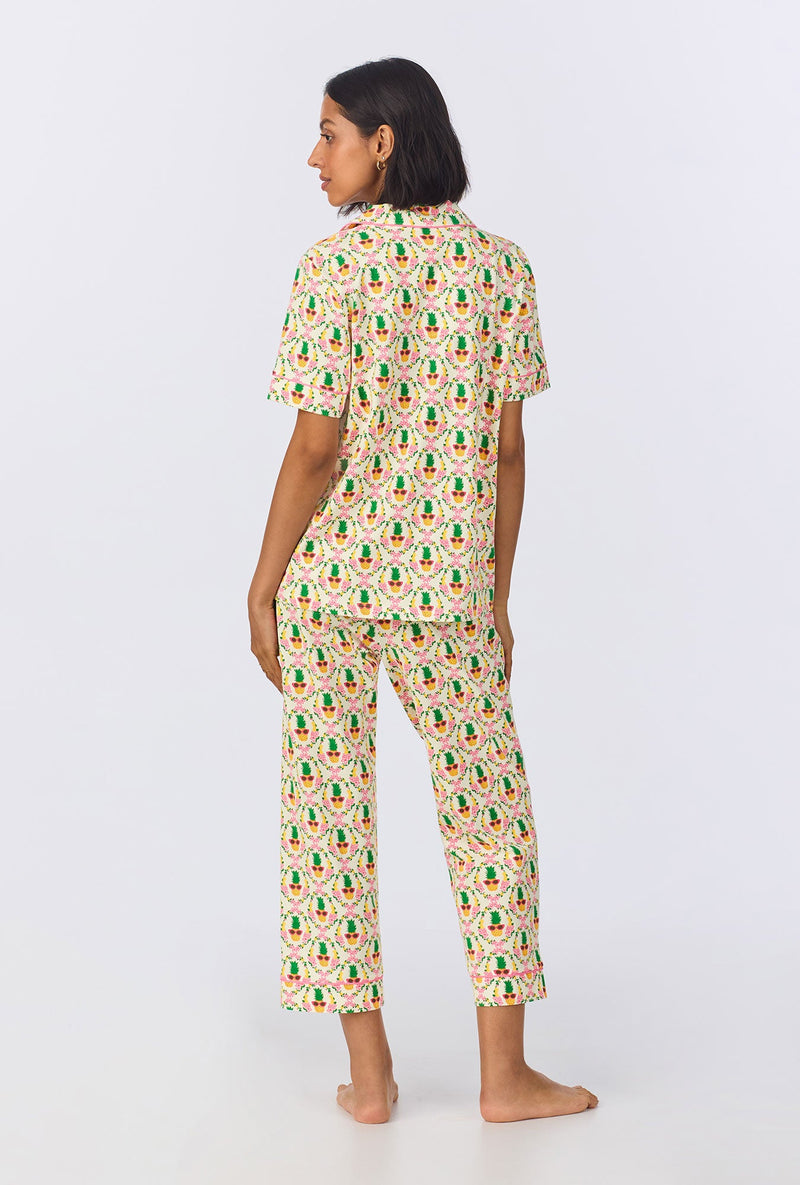 Pinacoolada Short Sleeve Classic Stretch Jersey Cropped PJ Set
