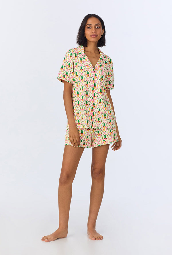 Pinacoolada Short Sleeve Classic Shorty Stretch Jersey PJ Set