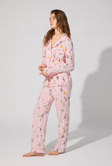48 Hrs In Paris Long Sleeve Classic Stretch Jersey PJ Set