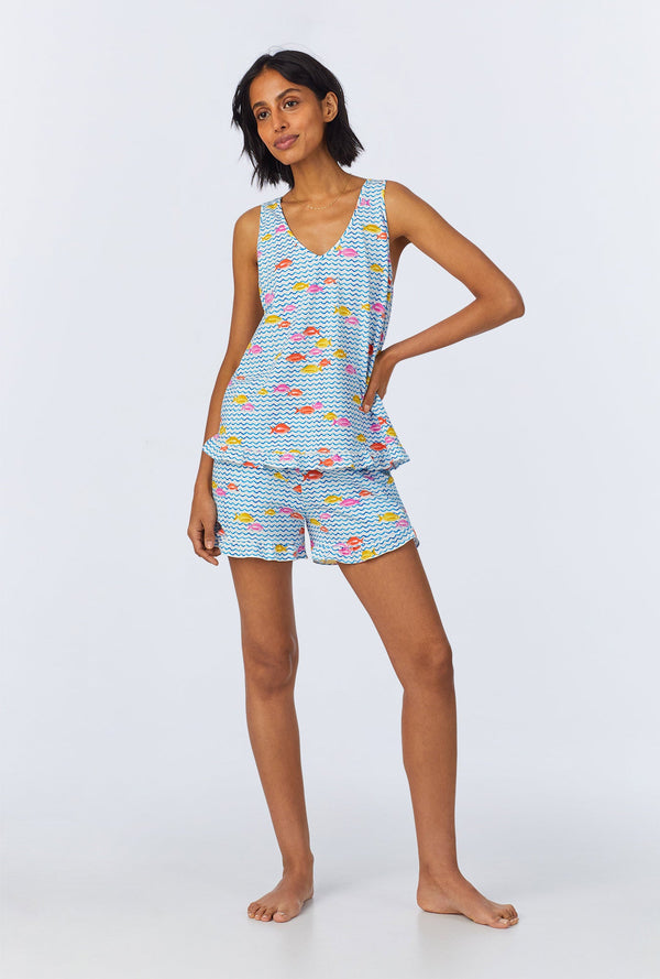 Marina Grande Ruffle Tank Stretch Jersey Shorty PJ Set