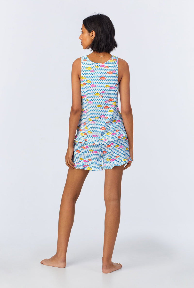 Marina Grande Ruffle Tank Stretch Jersey Shorty PJ Set