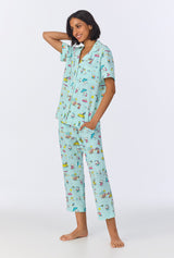 Surfside Snoopy® Short Sleeve Classic Cropped Stretch Jersey PJ Set