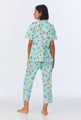 Surfside Snoopy® Short Sleeve Classic Cropped Stretch Jersey PJ Set