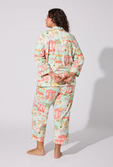 Parisian Delights 3/4 Sleeve Classic Stretch Jersey Cropped PJ Set