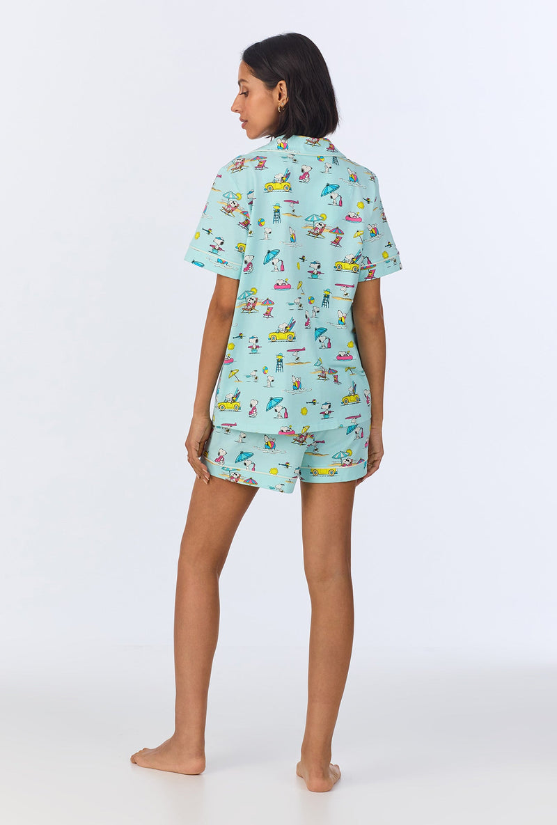 Surfside Snoopy®  Short Sleeve Classic Shorty Stretch Jersey PJ Set