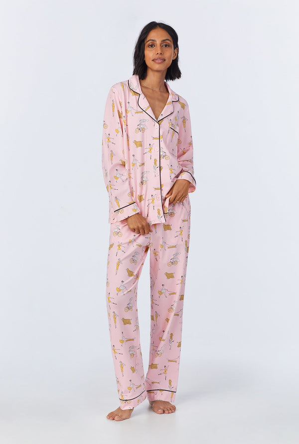 Say Yes To Pasta Long Sleeve Classic Stretch Jersey PJ Set