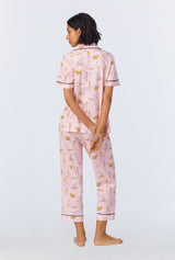Say Yes To Pasta Short Sleeve Classic Stretch Jersey Cropped PJ Set