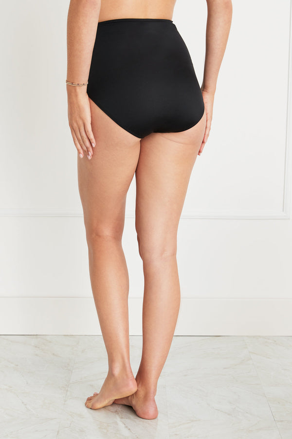 Susie Two-Piece High Waisted Tankini Bottom in Black