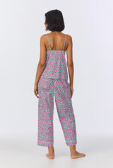 Petite Petunias Cami Woven Cotton Poplin Cropped PJ Set