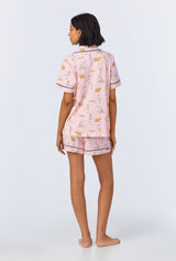 Say Yes To Pasta Short Sleeve Classic Shorty Stretch Jersey PJ Set