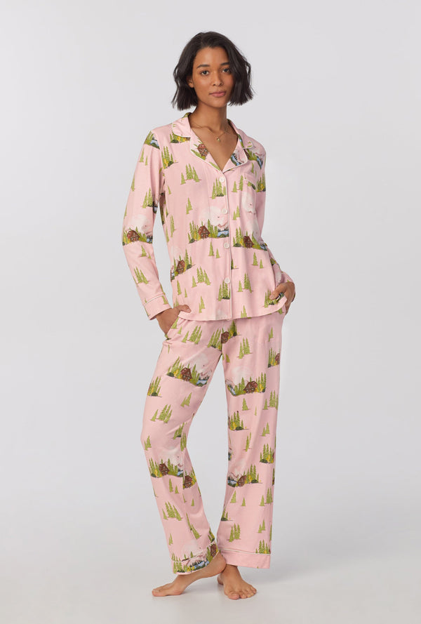 Pine Lake  Long Sleeve Classic Stretch Jersey PJ Set