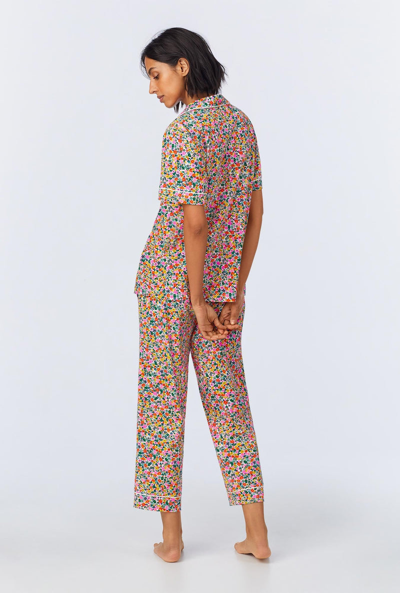 Fresh Picks Short Sleeve Classic Stretch Jersey Cropped PJ Set
