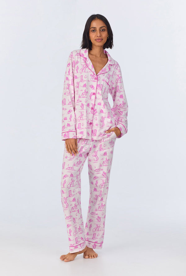 Cowgirl Toile Long Sleeve Classic Stretch Jersey PJ Set