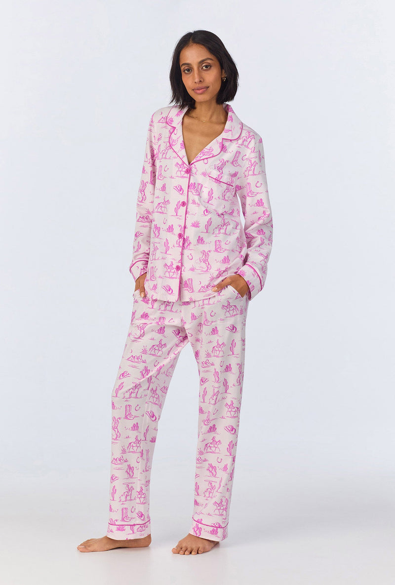 Cowgirl Toile Long Sleeve Classic Stretch Jersey PJ Set
