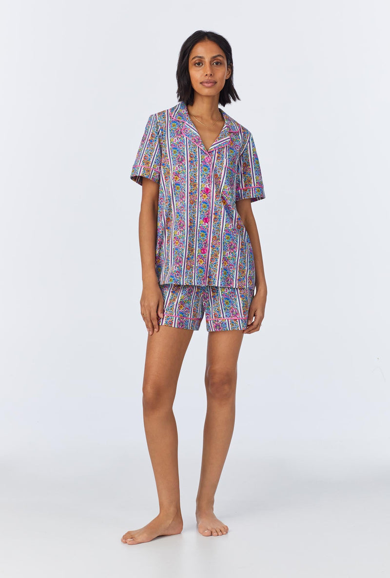 Bel Fiore Short Sleeve Classic Stretch Jersey Cropped PJ Set