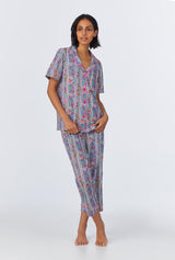 Bel Fiore Short Sleeve Classic Stretch Jersey Cropped PJ Set
