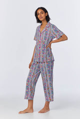 Bel Fiore Short Sleeve Classic Stretch Jersey Cropped PJ Set