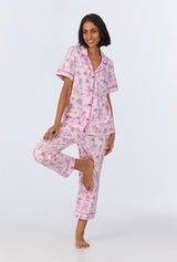 Cowgirl Toile Short Sleeve Classic Stretch Jersey Cropped PJ Set