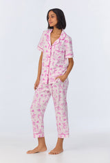 Cowgirl Toile Short Sleeve Classic Stretch Jersey Cropped PJ Set