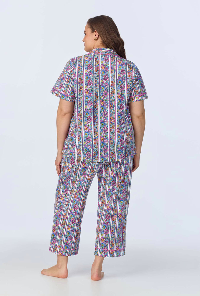 Bel Fiore Short Sleeve Classic Stretch Jersey Cropped PJ Set
