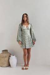 Garden Chic Mini Dress Green