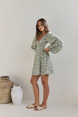 Garden Chic Mini Dress Green