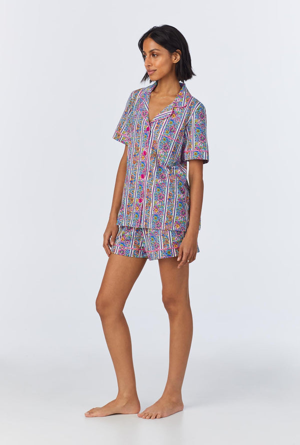 Bel Fiore Short Sleeve Classic Shorty Stretch Jersey PJ Set