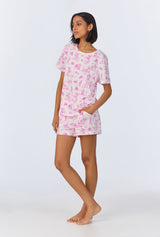 Cowgirl Toile  T-Shirt Stretch Jersey Shorty PJ Set