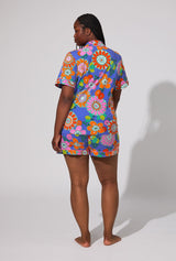 BedHead X Trina Turk Tokyo Floral Short Sleeve Classic Shorty Stretch Jersey PJ Set