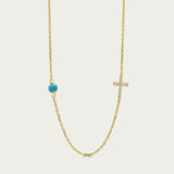 The Lucky Blue Bead and Cross Necklace