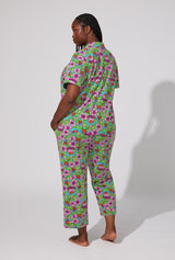 BedHead X Trina Turk Garden Floral Short Sleeve Classic Stretch Jersey Cropped PJ Set
