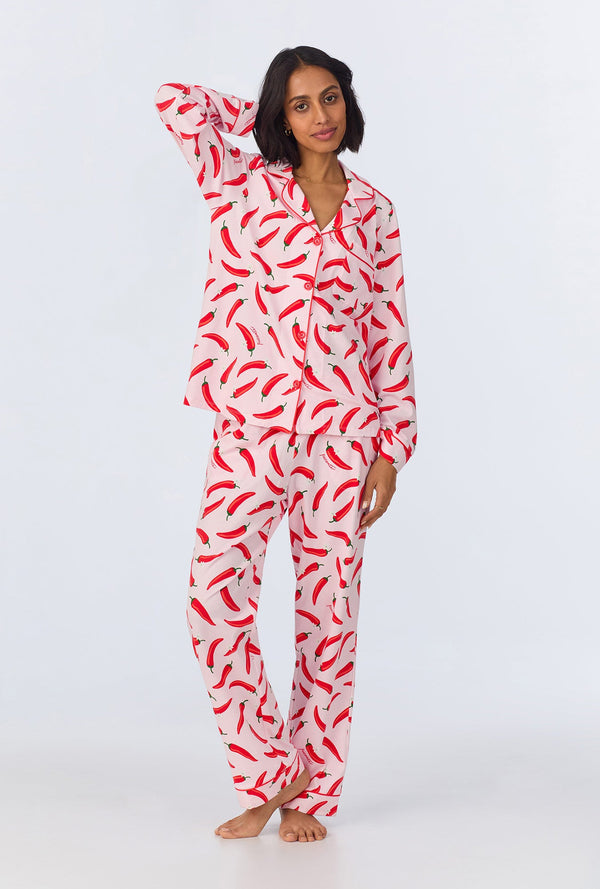 Coming In Hot Long Sleeve Classic Stretch Jersey PJ Set
