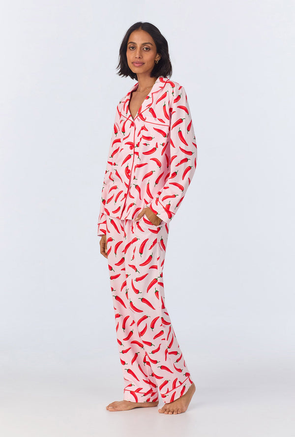 Coming In Hot Long Sleeve Classic Stretch Jersey PJ Set