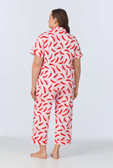 Coming In Hot Short Sleeve Classic Stretch Jersey Cropped PJ Set