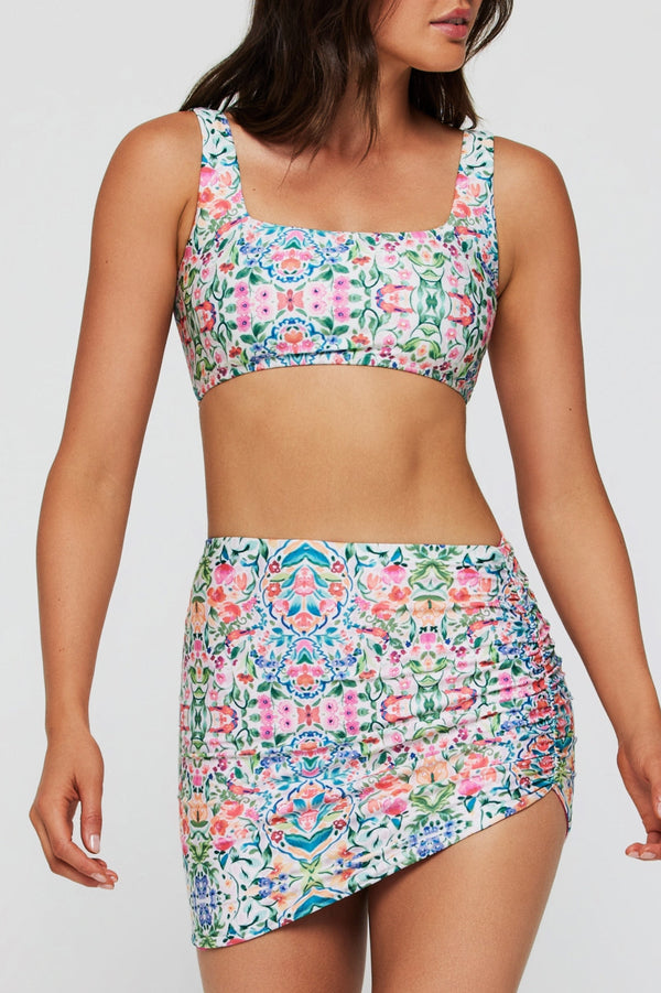 Ellen Ruched Reversible Swim Skirt