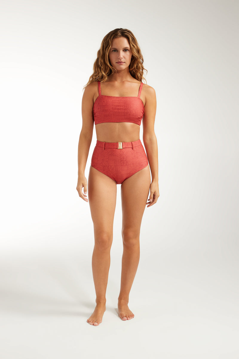 Lucia High Waisted Belted Two-Piece Bottom