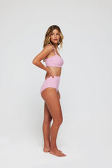 Lucia Square Neck Two-Piece Bikini Top in Pink