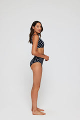 Gianna One Shoulder Two-Piece Bikini Top in Polka Dot