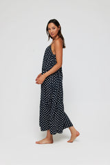 Johanna Maxi Low Scoop Back Dress Cover Up in Polka Dots