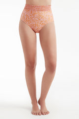 Hanna Smocked Two-Piece High Waisted Bottom in Peach Medley - FINAL SALE