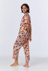 Lucia Short Sleeve Classic Woven Cotton Poplin Cropped PJ Set