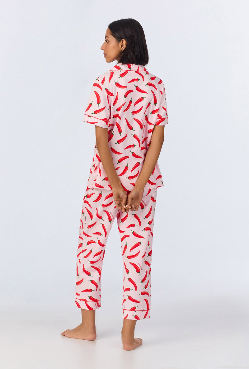 Coming In Hot Short Sleeve Classic Stretch Jersey Cropped PJ Set