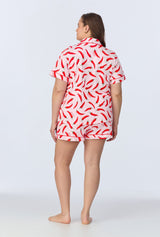 Coming In Hot Short Sleeve Classic Shorty Stretch Jersey PJ Set